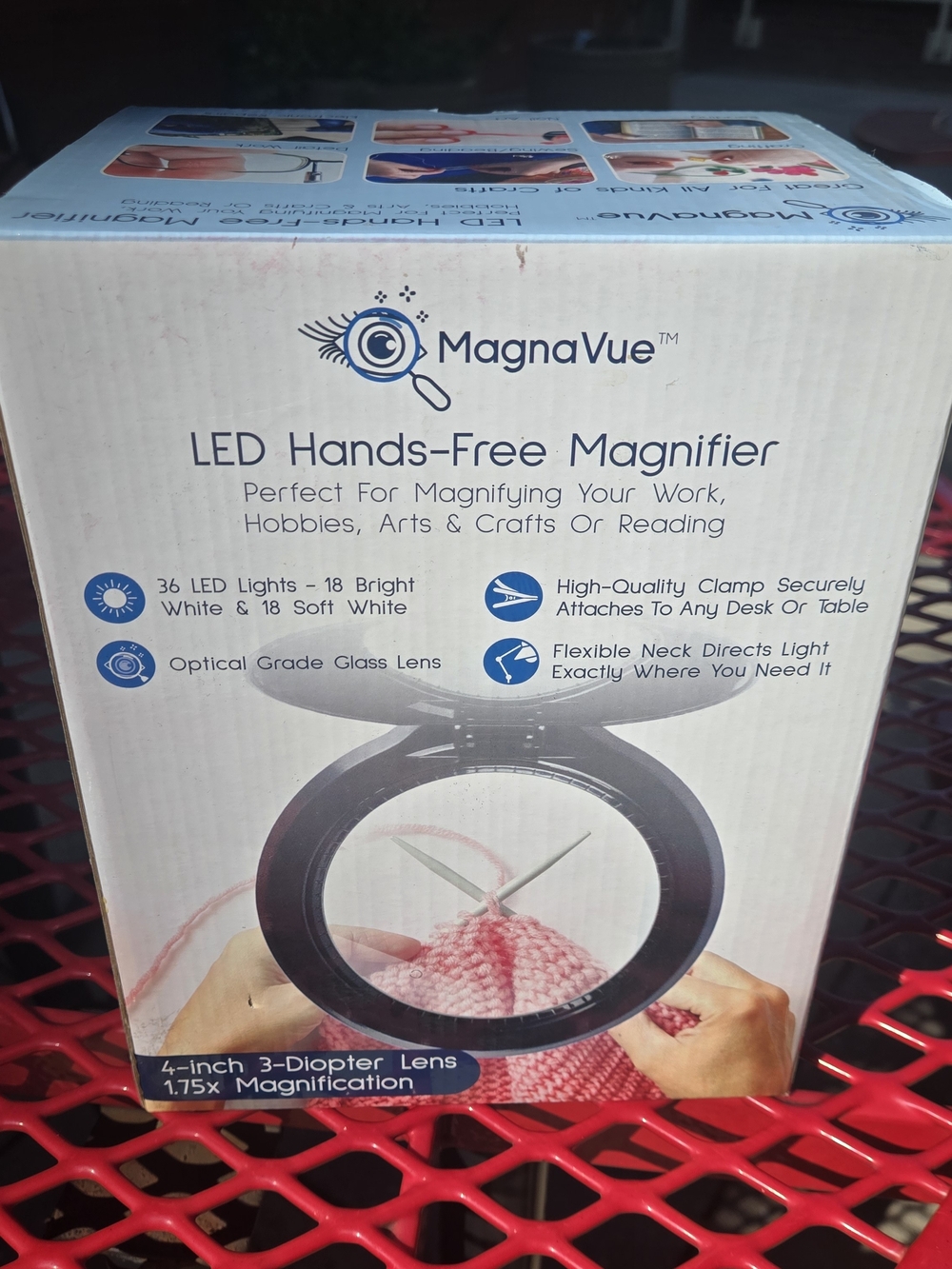 MagnaVue LED Hands-Free Magnifier - Black